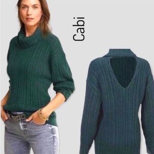 CAbi Green Cowl Neck Sweater